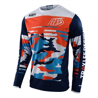 Troy Lee Designs 2022 Youth GP Jersey - Formula Camo Navy/Orange