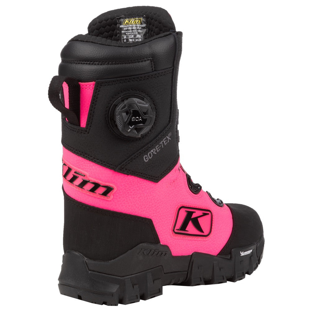 Klim Womens Adrenaline Pro S GTX BOA Boots Black - Knockout Pink