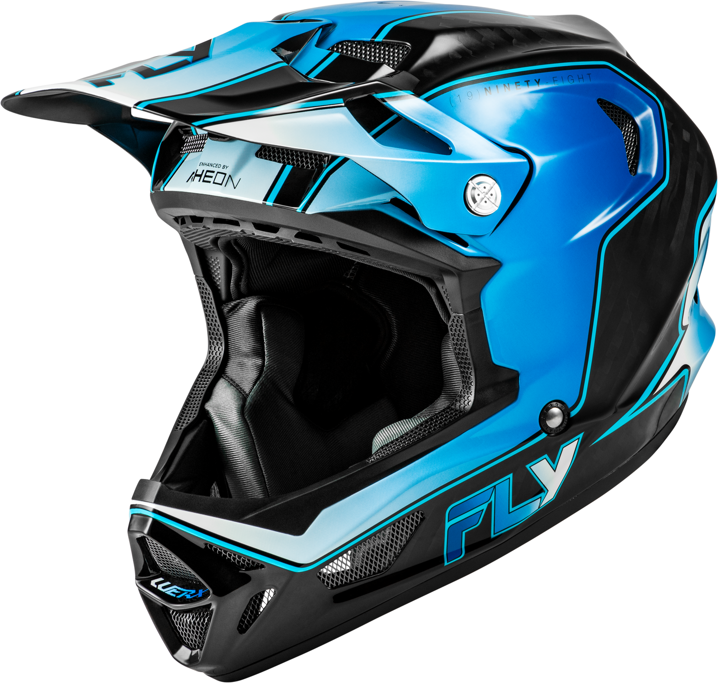 FLY Racing 2026 Werx-R Flow Carbon Helmet Black Carbon/Blue/White