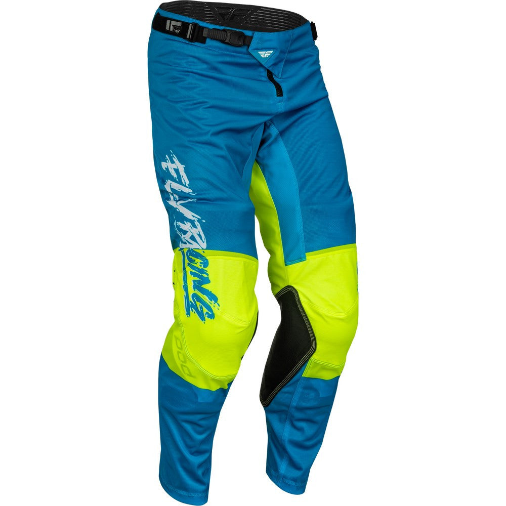 FLY Racing 2024 Youth Kinetic Mesh Khaos Jersey Pant Combo - Blue/White/Hi-Vis