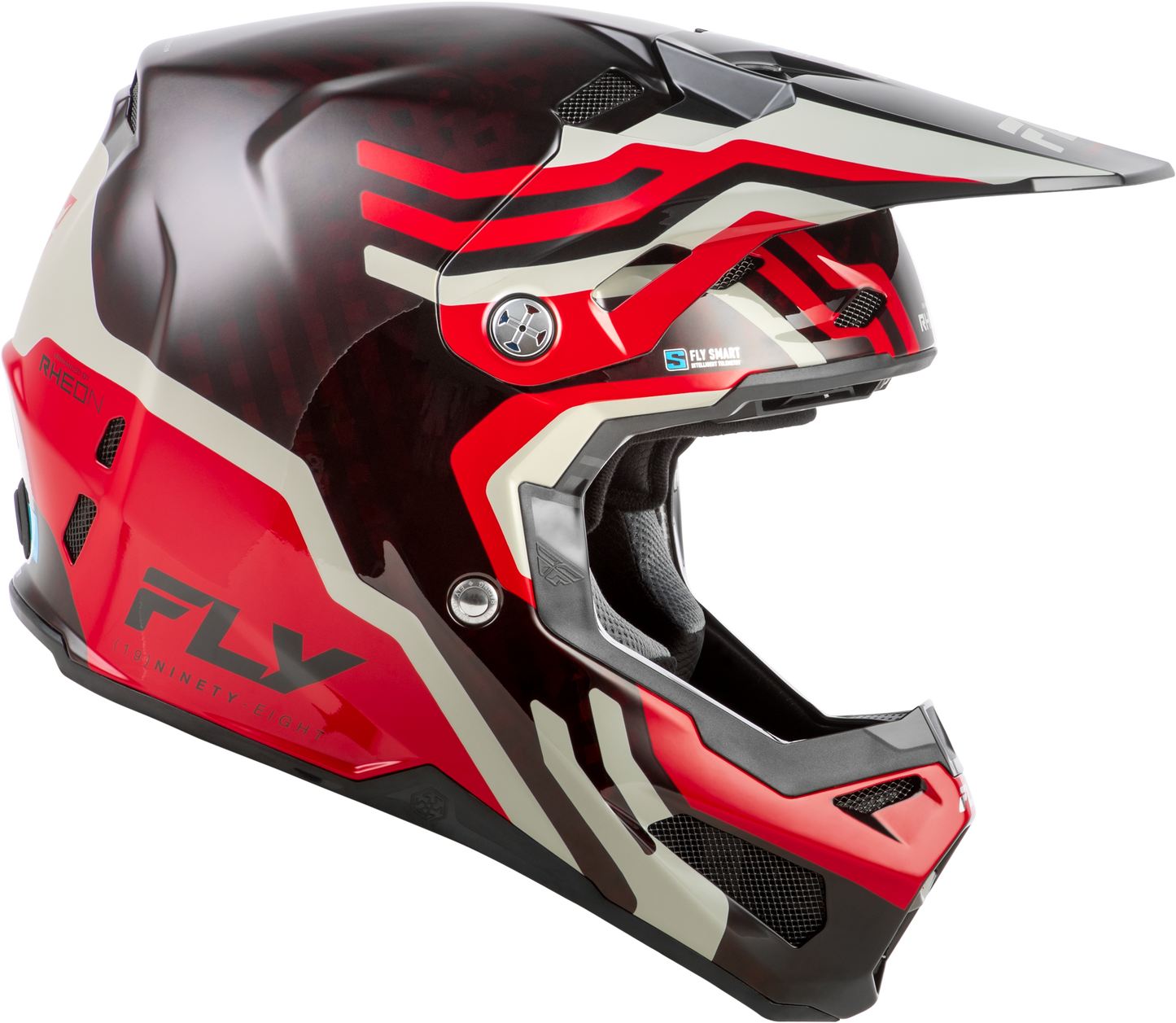 FLY Racing 2026 Formula S Carbon Byte Helmet Red Carbon/Red/Grey
