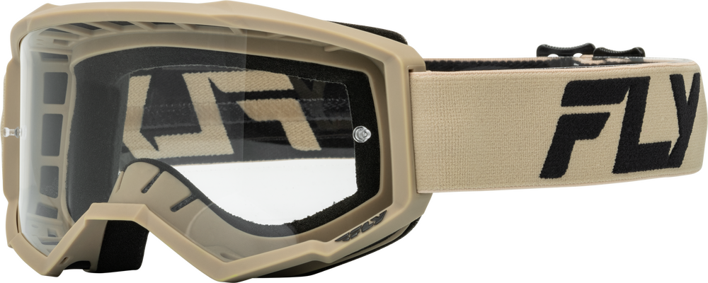 FLY RACING - 37-51155Y - YOUTH FOCUS GOGGLE KHAKI/BLACK W/ CLEAR LENS