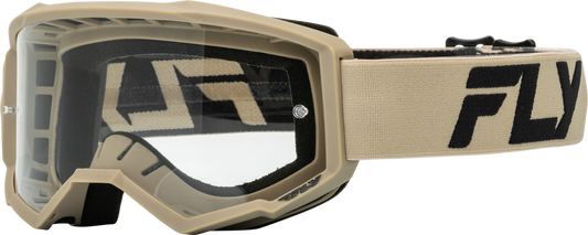 FLY RACING - 37-51155 - FOCUS GOGGLE KHAKI/BLACK W/ CLEAR LENS