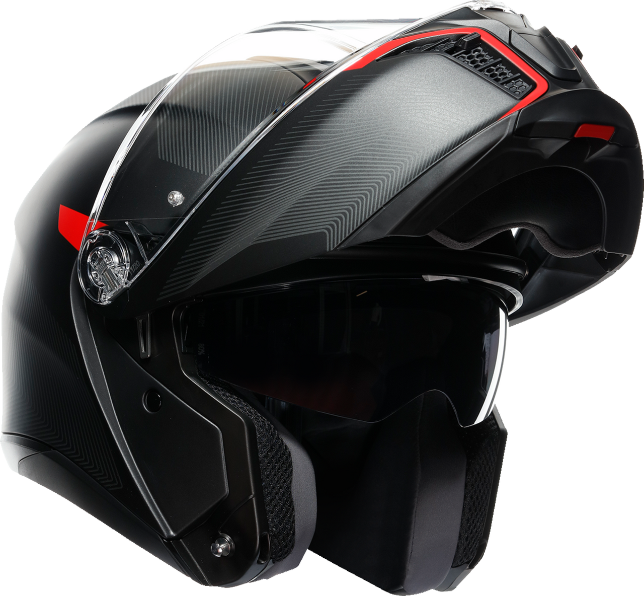 AGV Tourmodular Helmet Frequency Matte Gunmetal/Red
