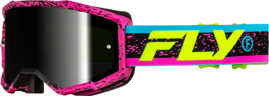 FLY Racing Zone Goggle Pink/Black/Hi-Vis W/ Black Mirror/Smoke Lens