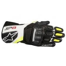 Alpinestars 2019 SP-8 V2 Leather Gloves - Black White Yellow Fluo
