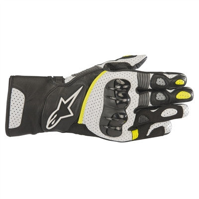 Alpinestars 2019 SP-2 v2 Leather Gloves - Black/White/Yellow Fluorescent