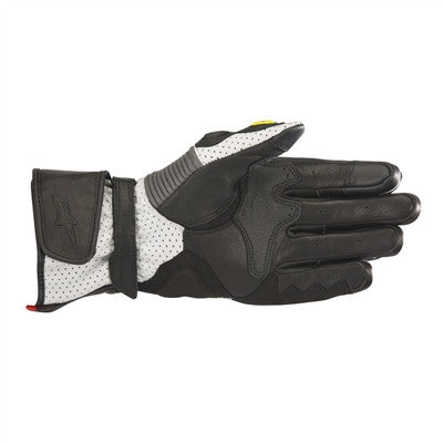 Alpinestars 2019 SP-2 v2 Leather Gloves - Black/White/Yellow Fluorescent