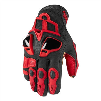 Icon Hypersport Short Gloves - Red