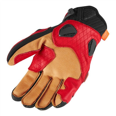 Icon Hypersport Short Gloves - Red