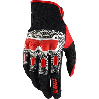 100% Derestricted Offroad Gloves - Black/Red/White