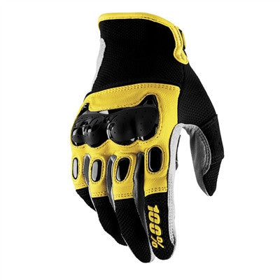 100% 2019 Derestricted Gloves - Black/Yellow