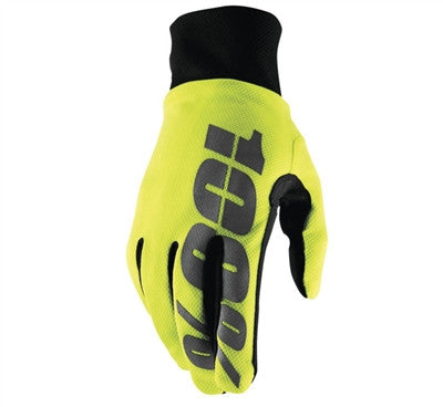100% 2019 Hydromatic Waterproof Gloves - Neon Yellow