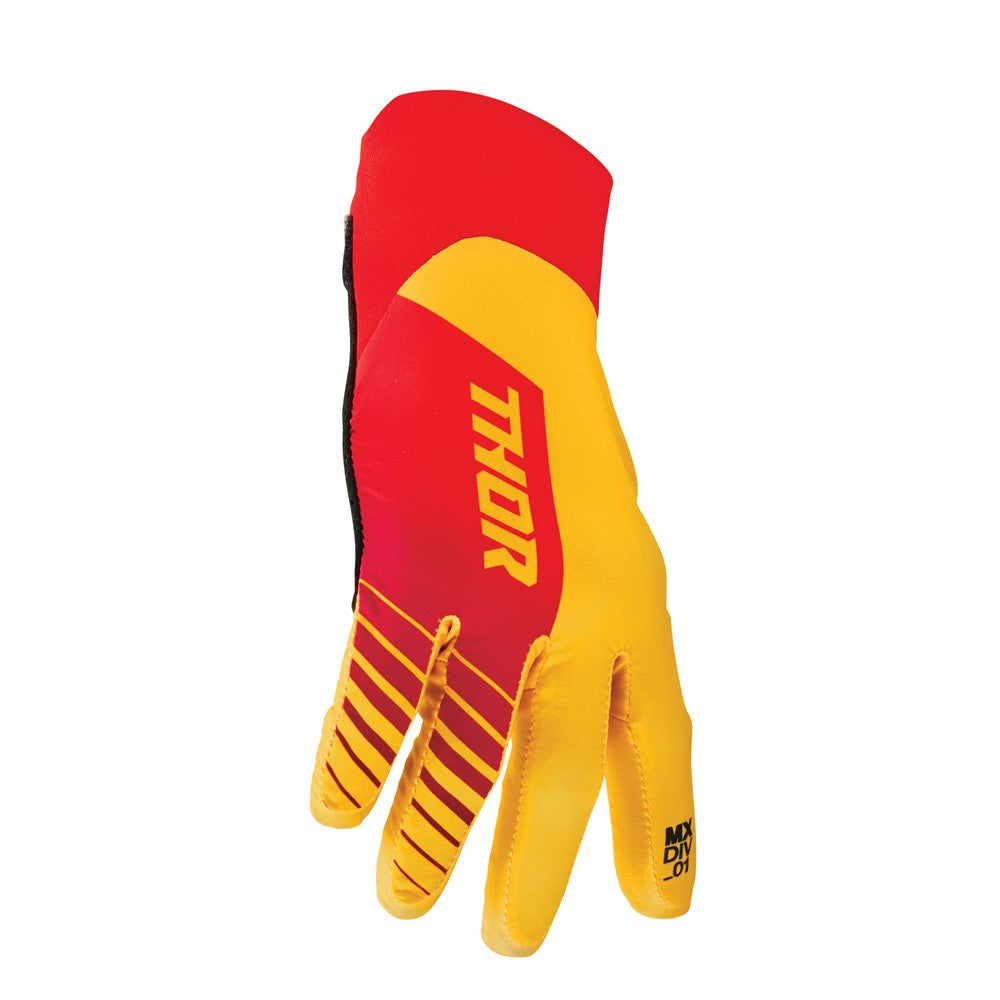 Thor 2024 Agile Analog Gloves - Lemon/Red