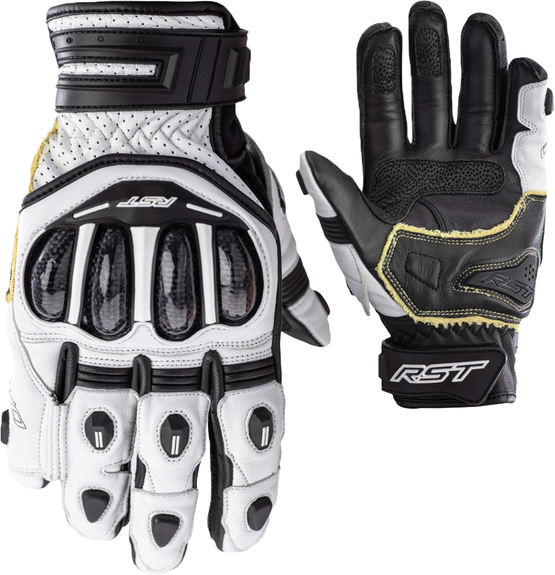 RST Tractech EVO 4 Short CE Gloves White/White/Black