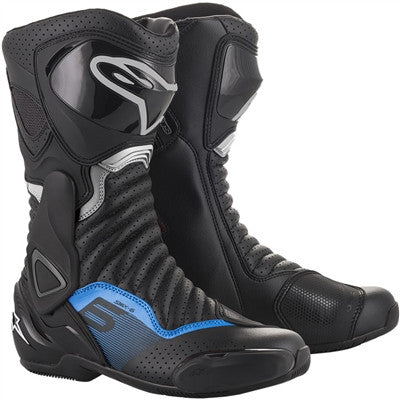 Alpinestars 2019 SMX-6 v2 Vented Riding Boots - Black/Gunmetal/Blue