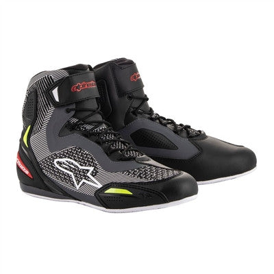 Alpinestars 2019 Faster-3 Rideknit Riding Shoes - Black/Grey/Red/Yellow