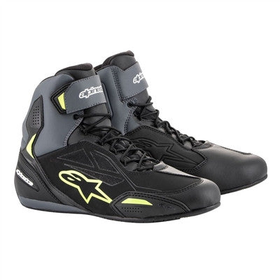 Alpinestars 2019 Faster-3 Drystar Riding Shoes - Black/Grey/Yellow