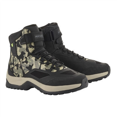 Alpinestars CR-6 Drystar Riding Shoes - Black/Military Green/Camo Sand