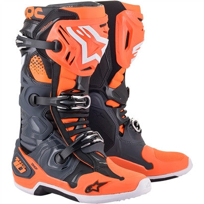 Alpinestars 2021 Tech 10 Offroad Boots - Grey/Orange/Black/White