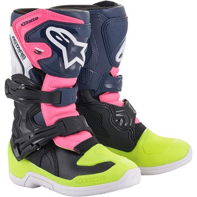 Alpinestars 2021 Youth Tech 3S Offroad Boots - Black/Blue/Pink