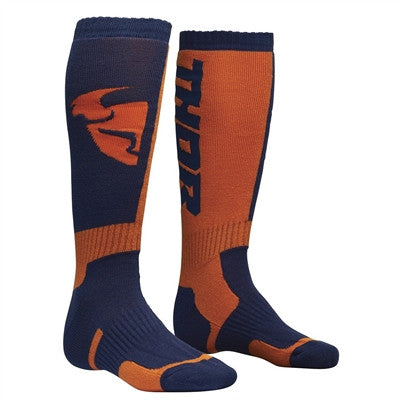 Thor 2021 Youth MX Socks - Navy/Orange