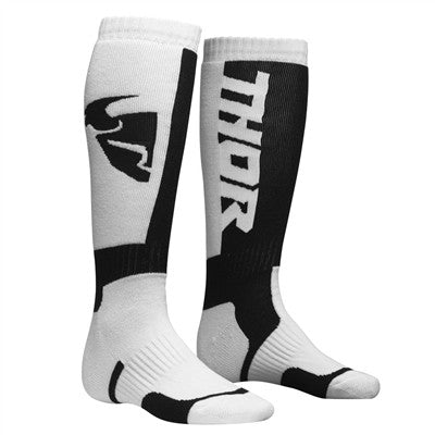Thor 2021 Youth MX Socks - White/Black