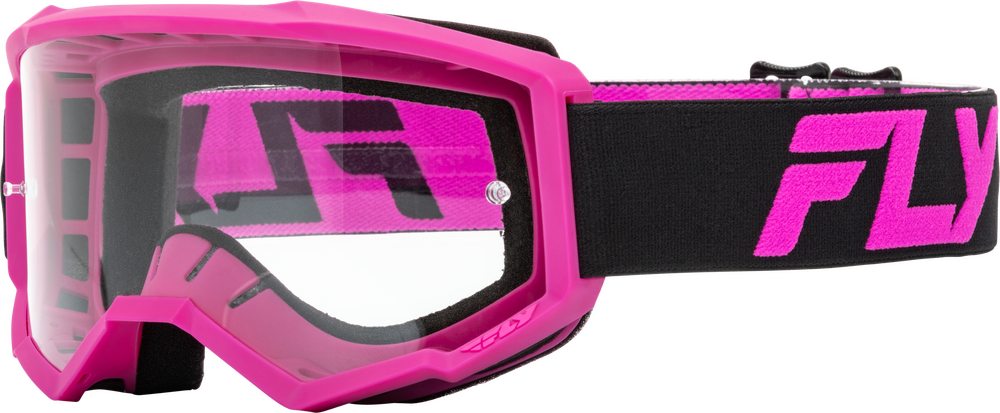 FLY RACING - 37-51151 - FOCUS GOGGLE BLACK/PINK W/ CLEAR LENS
