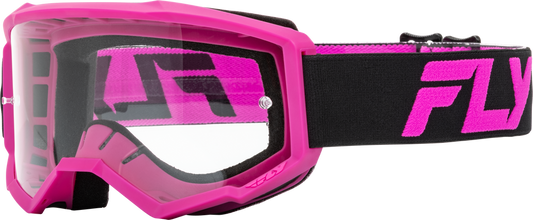 FLY RACING - 37-51151 - FOCUS GOGGLE BLACK/PINK W/ CLEAR LENS