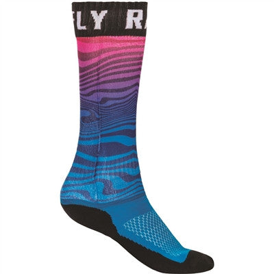 FLY Racing 2021 MX Pro Thin Socks - Blue/Pink/Black