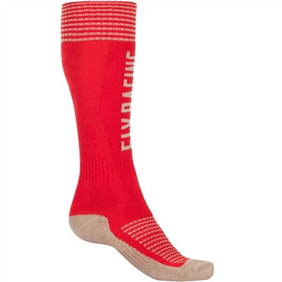 FLY Racing 2021 MX Pro Thick Socks - Red/Khaki