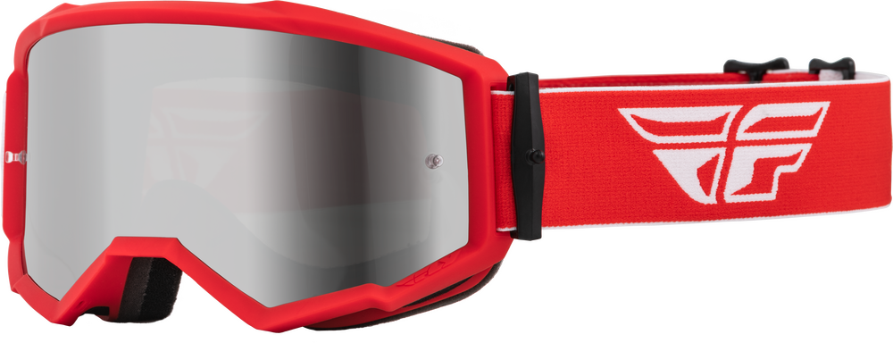 FLY RACING - 37-51505 - ZONE GOGGLE RED/WHITE W/ SILVER MIRROR/SMOKE LENS