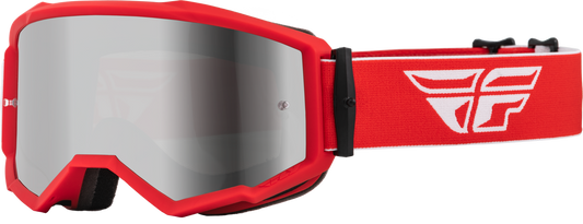 FLY RACING - 37-51505 - ZONE GOGGLE RED/WHITE W/ SILVER MIRROR/SMOKE LENS