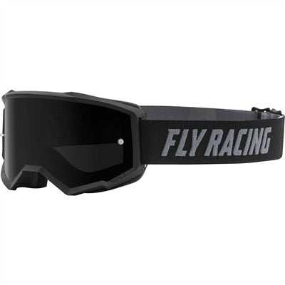 FLY Racing 2021 Youth Zone MX Goggle - Black w/Dark Smoke Lens w/Post