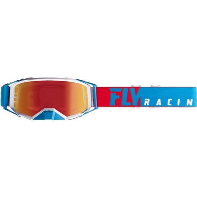 FLY Racing 2020 Zone Pro Goggle - Red/White/Blue W/Red Mirror Lens