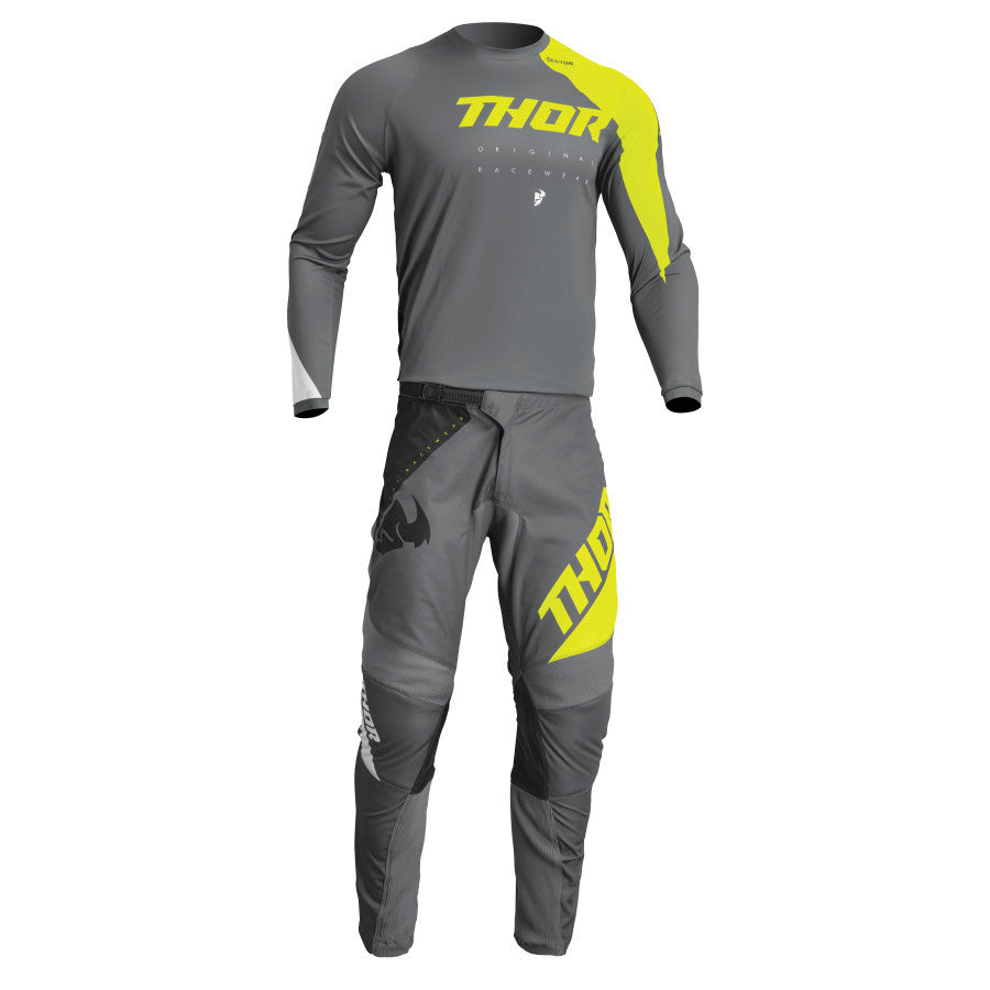 Thor 2023 Youth Sector Edge Jersey Pant Combo Gray/Acid