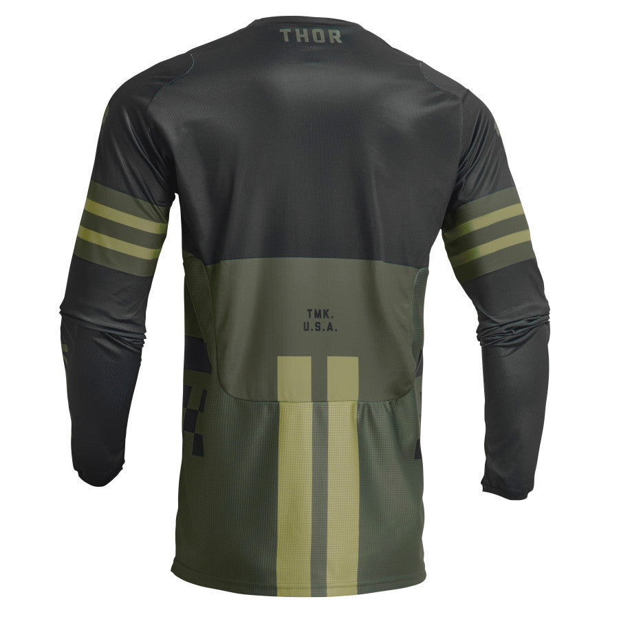 Thor 2024 Youth Pulse Combat Jersey Pant Combo Army/Black