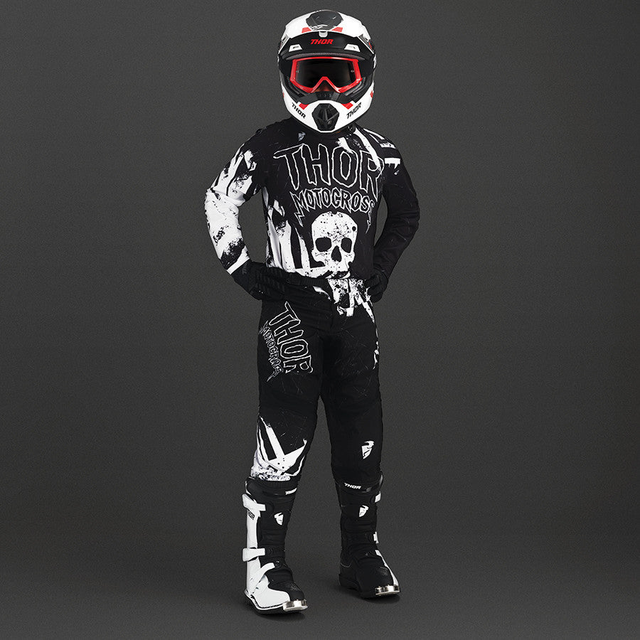 Thor 2023 Youth Sector Gnar Jersey Pant Combo Black/White