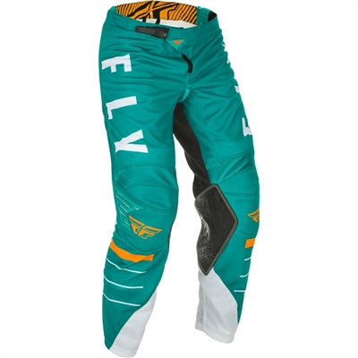 FLY Racing 2021 Youth Kinetic Mesh Pants - White/Teal/Orange