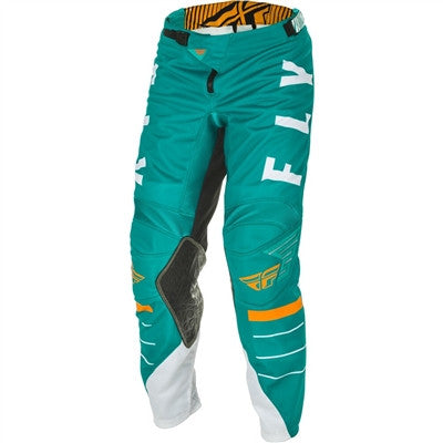 FLY Racing 2021 Youth Kinetic Mesh Pants - White/Teal/Orange