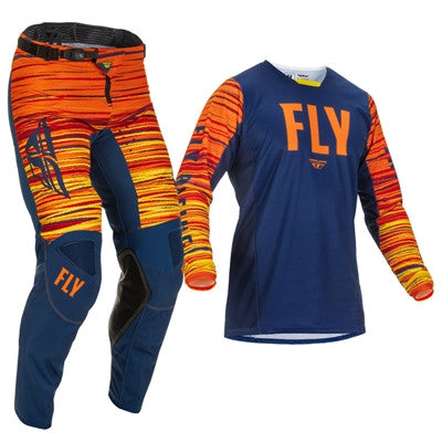 FLY Racing Kinetic Wave Jersey and Pant Combo White/Blue