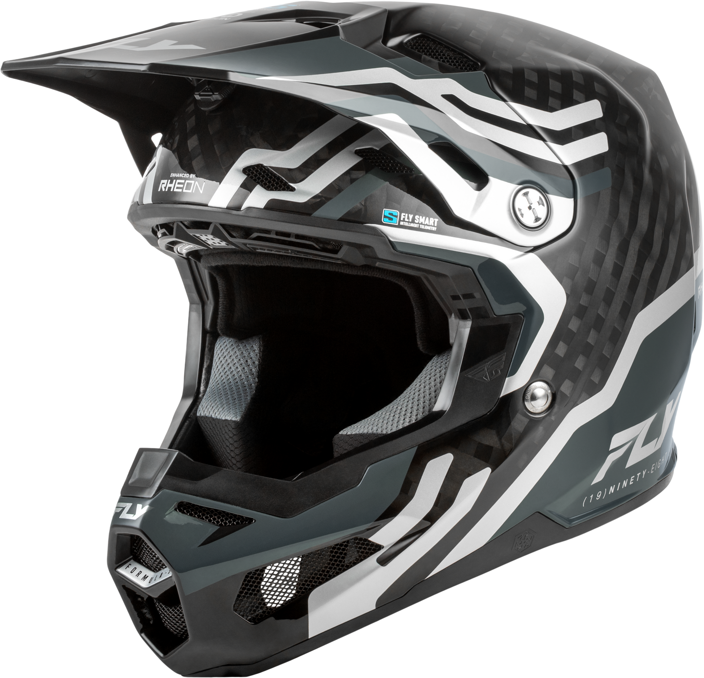 FLY Racing 2026 Formula S Carbon Byte Helmet Black Carbon/Grey/Silver