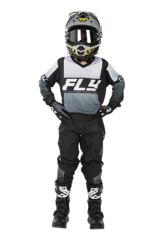 FLY Racing 2026 Youth F-16 Black/White Jersey Pant Combo