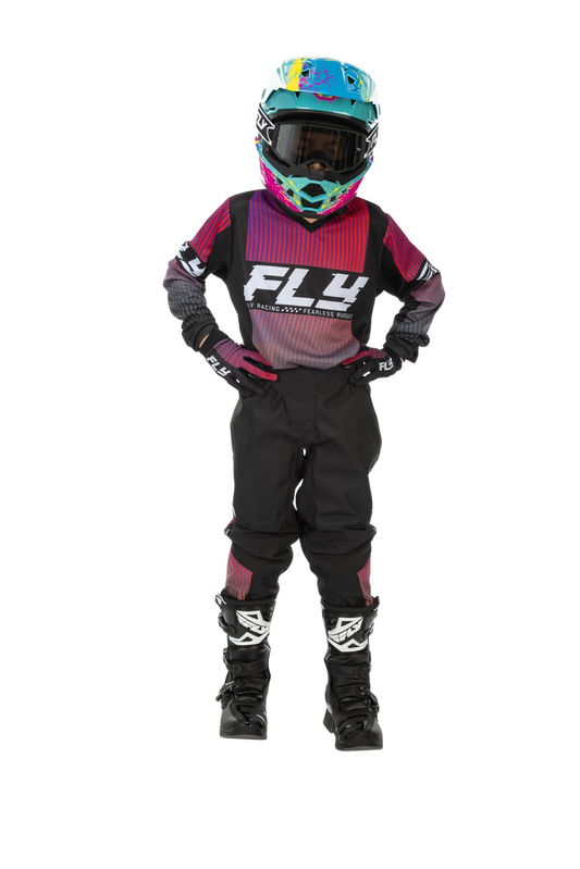 FLY Racing 2026 Youth F-16 Black/Red/Purple Jersey Pant Combo