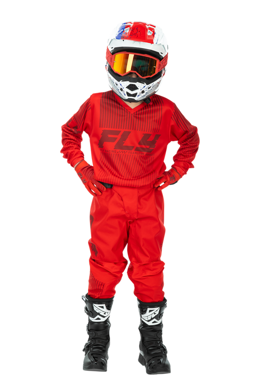 FLY Racing 2026 Youth F-16 Red Jersey Pant Combo