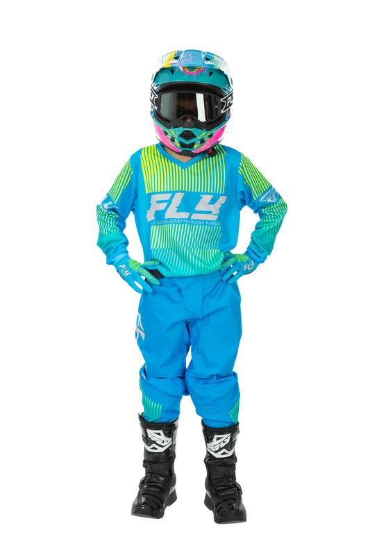 FLY Racing 2026 Youth F-16 Blue/Hi-Vis Jersey Pant Combo