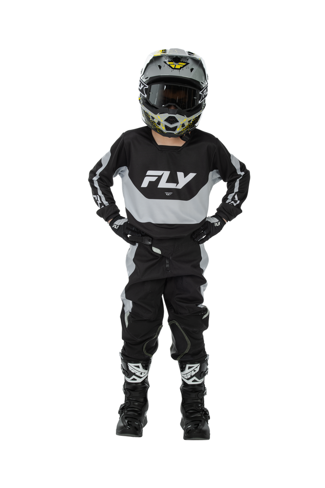 FLY Racing 2026 Youth Kinetic Black/Grey Jersey Pant Combo