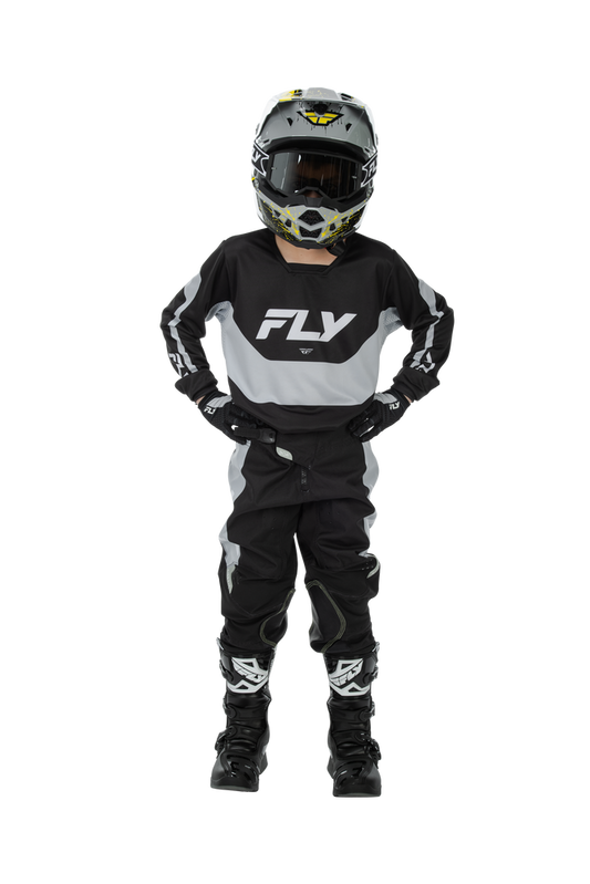 FLY Racing 2026 Youth Kinetic Black/Grey Jersey Pant Combo