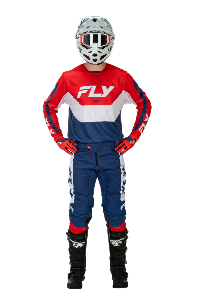 FLY Racing 2026 Kinetic Red/White/Blue Jersey Pant Combo