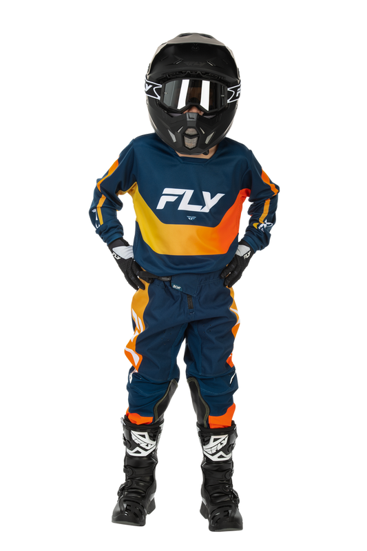 FLY Racing 2026 Youth Kinetic Navy/Orange Jersey Pant Combo